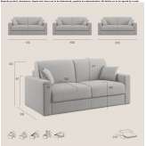 Fabric fold-out sofa with removable cover Alginet