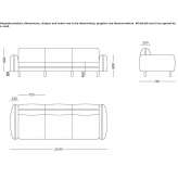 Sofa aksamitna 3-osobowa Claymore