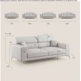 Fabric fold-out sofa with headrest Mulda