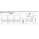 Sofa materiałowa 3-osobowa Sumrall