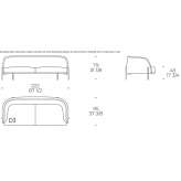 Sofa materiałowa 3-osobowa Kutina