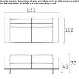 Sectional sofa with fire-resistant padding Qquea