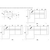 Relaksująca 3-osobowa sofa materiałowa z szezlongiem Baulon