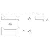 3-seater fabric sofa Silute