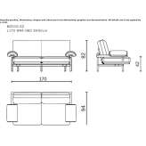 Sofa materiałowa 2-osobowa Sina