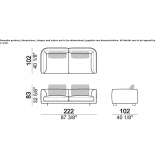 Sofa materiałowa 3-osobowa Hadol