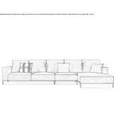 Aksamitna sofa z szezlongiem Bejuma