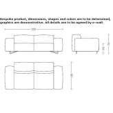 Sofa materiałowa 2-osobowa Sariz