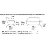 Sofa materiałowa 2-osobowa Baulon