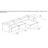 Dwuosobowa, segmentowa sofa materiałowa ze zdejmowanym pokrowcem Pianella