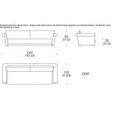 4-seater fabric sofa Silute