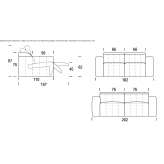 Sofa materiałowa 2-osobowa z zagłówkiem Baulon