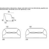 3-seater fabric sofa Veikkari