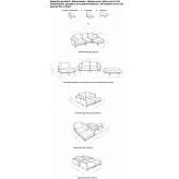 Sectional modular 3-seater fabric sofa Bierge