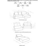 Modułowa sofa materiałowa segmentowa z szezlongiem Oviedo