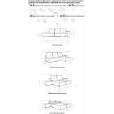 Segmentowa modułowa 4-osobowa sofa materiałowa Formosa