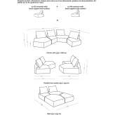 Modular sectional sofa made of fabric Oviedo