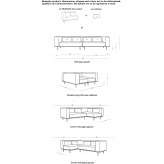 Modułowa sofa segmentowa z tkaniny Pochep