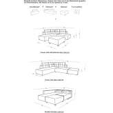 Modułowa sofa segmentowa z tkaniny Damparis