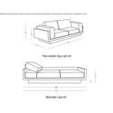 Segmentowa modułowa 2-osobowa sofa materiałowa Kaspiysk