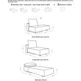 Sectional modular 2-seater fabric sofa Formosa