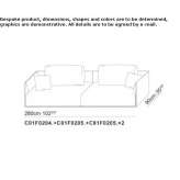 Modular fabric sofa Tuxpan