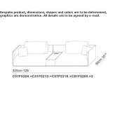 Modułowa sofa materiałowa z miejscem do przechowywania Tuxpan