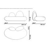 Zakrzywiona 2-osobowa sofa z tkaniny Breezand