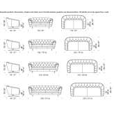 Pikowana skórzana sofa 3-osobowa Crooks