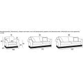 3-seater fabric sofa Laugna