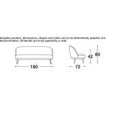 Sofa materiałowa 2-osobowa Zena