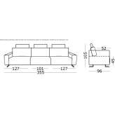 Sofa with electric drive, headrest and footrest Bouligny