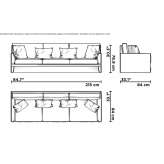 Sofa materiałowa 3-osobowa Luchanas