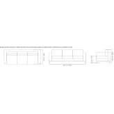 Sofa materiałowa 3-osobowa Vagia