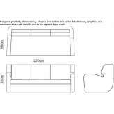 Sofa materiałowa 3-osobowa Tunica