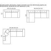 Sofa materiałowa 3-osobowa z szezlongiem Plagiari