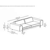 Sofa materiałowa 3-osobowa ze zdejmowanym pokrowcem Kilkenny