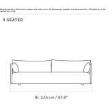 Sofa materiałowa 3-osobowa ze zdejmowanym pokrowcem Smolino