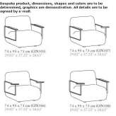 Modularny fotel materiałowy z podłokietnikami Faura