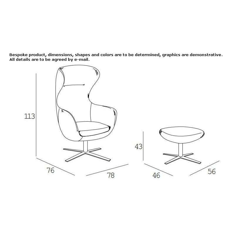 Wing fabric armchair with footrest Patulele Wing fabric armchair with footrest Patulele