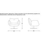Leather armchair with armrests Berea