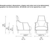 Armchair with armrests and headrest Eferding