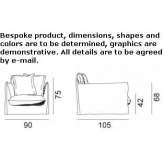 Fabric armchair with removable cover and armrests Cavedine