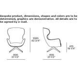 Swivel fabric armchair with a 4-star base and armrests Mankato