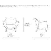 Fabric upholstered armchair with armrests Mankato