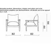 Fabric armchair with armrests Milena