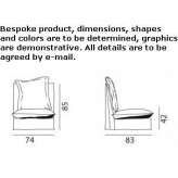 Modular fabric armchair with a removable cover Cavedine