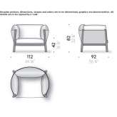 Fabric armchair with armrests Lomas