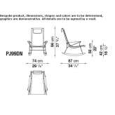 Leather rocking chair with armrests Bunol