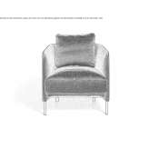 Leather/fabric armchair with armrests Bratca